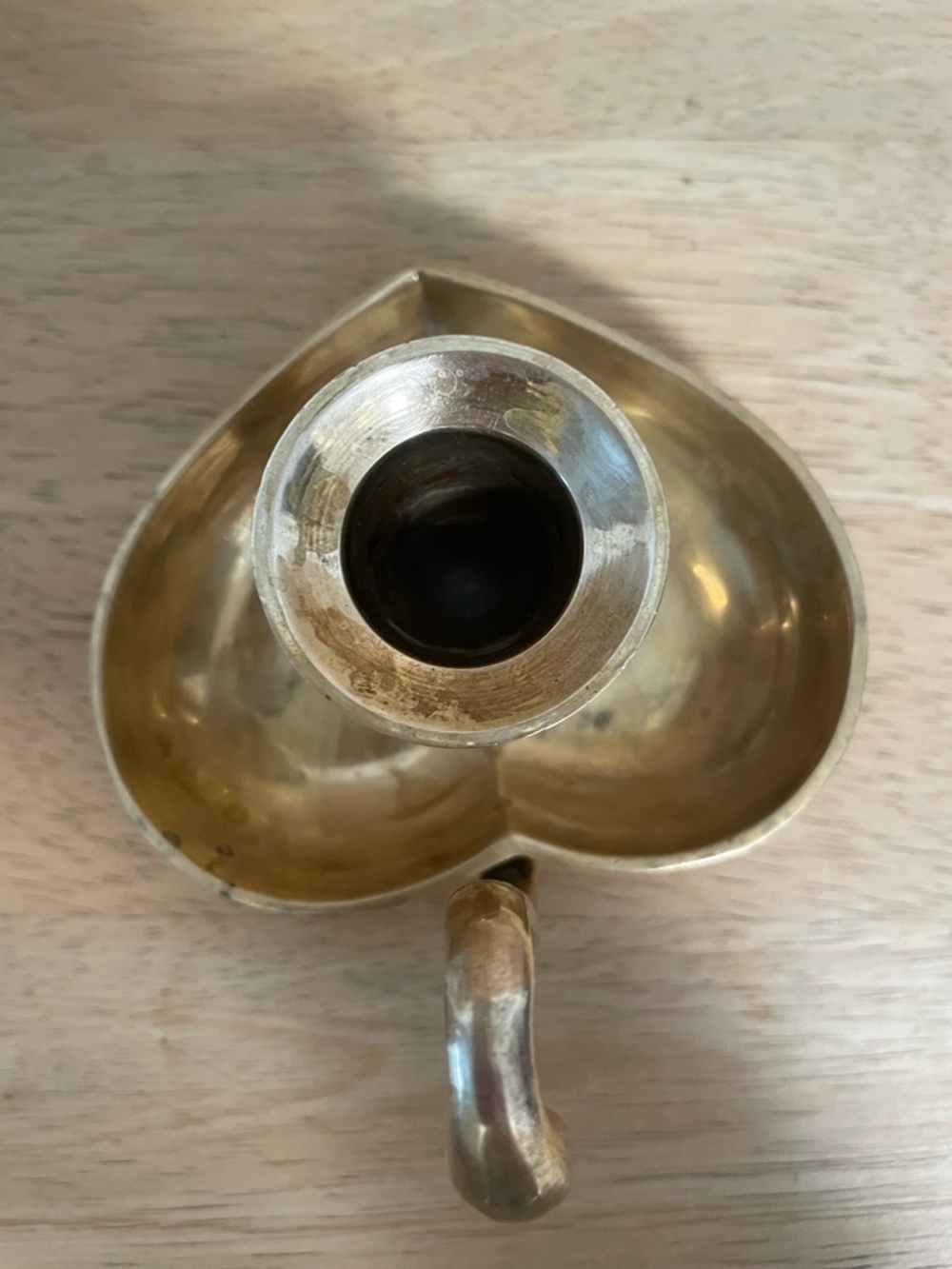 Collection of 4 solid brass taper candle holders, 2 stands, 1 leaf. I heart swan - Picture 7 of 12